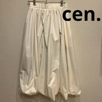 cen. 발수 벌룬 스커트 화이트