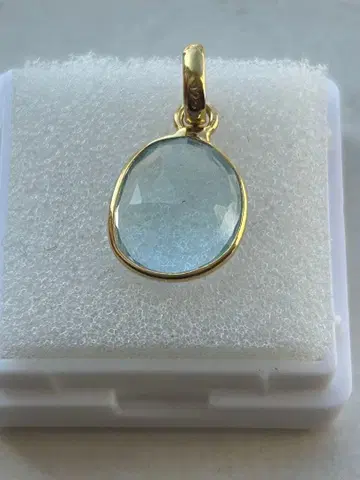 스카이 블루 토파즈 펜던트 실버 탑