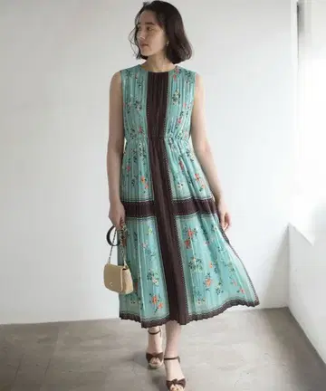 쿠미쿄쿠 스카프 패널 프린트 원피스 15호 6