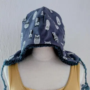 귀도리 포함 리버서블 모자 올빼미 패턴