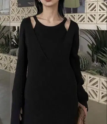 AMERICAN SLEEVE LAYERED KNIT DRESS