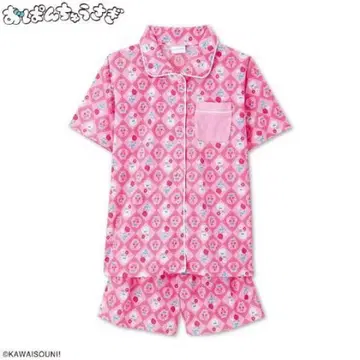 빤쮸토끼 반팔 파자마 룸웨어 상하의 세트 아베일 핑크 M