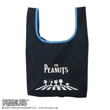 SNOOPY 에코백 블랙 비틀즈 패턴