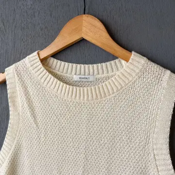 HEAVENLY 린넨 혼방 아이보리 니트 베스트 (얇은 소재)