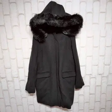 고품질 Twenty One Stage 노카라 코트 후드 달린 블랙 L