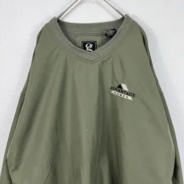 USA 구제 의류 advantage 나일론 풀오버 자수 베이지