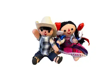 멕시코에서 구매한 카우보이와 여성 인형 세트