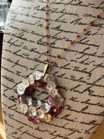 앤티크 목걸이 꽃 플라워 이탈리아