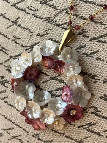 앤티크 목걸이 꽃 플라워 이탈리아