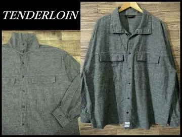 레어 XL 텐더 로인 19AW 하이넥 블랙 샴브레이 셔츠