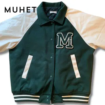[ 새상품급 ] MUHE'T 다크 그린 바시티 자켓