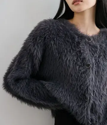 VIS 토끼 터치 가디건 차콜 그레이