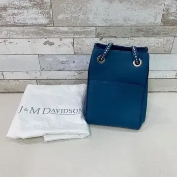 J&M 데이비슨 토트백 숄더 가죽 스터드 블루
