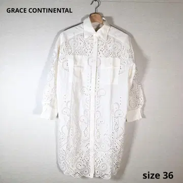 상태 좋음 그레이스 콘티넨탈 셔츠 원피스 자수 size 36