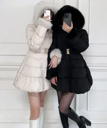 드레스 미들 패딩 코트 ROYAL PARTY 다운 코트