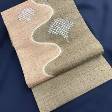 생견직물 산두 자수 나고야 오비 미사용