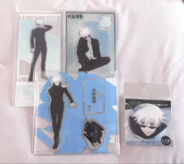 주술회전 고죠 사토루 고죠  아크릴 스탠드 아크릴 스탠드 캔뱃지 세트