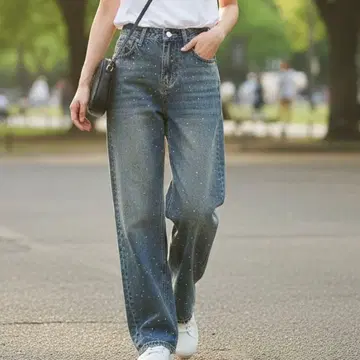 SHAGGIE 비쥬 데님 빈티지 가공 S 사이즈 와이드