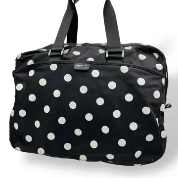 agnes b 에네스베 미니 보스턴 백 물방울 패턴 나일론 641