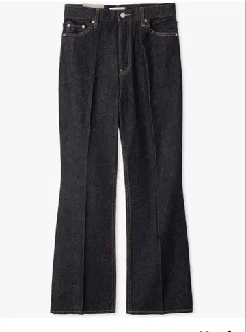 미라 오웬 센터 컷팅 세미 플레어 데님 팬츠