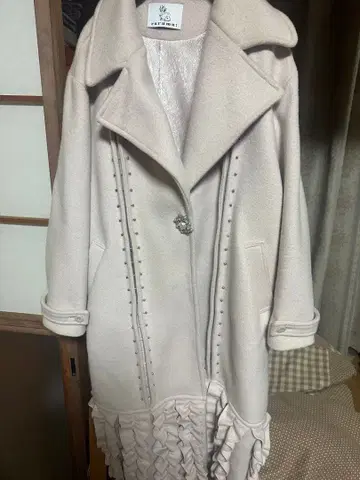 rurumu 프릴 달린 롱 코트