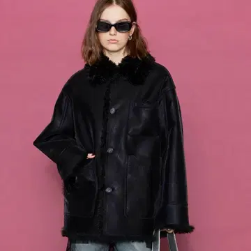 [ MAISON SPECIAL ] 비건 레더 무스탕 블루종