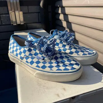 VANS Authentic 체커보드 블루 화이트 V44 26cm