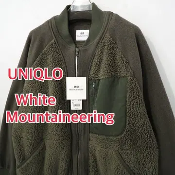 유니클로 화이트 마운티니어링 21aw 플리스 풀 집업 자켓