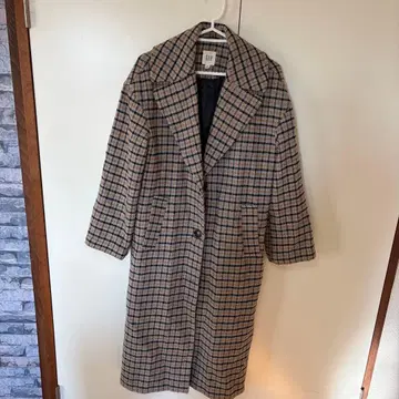 GAP 체크 무늬 롱 코트 XS