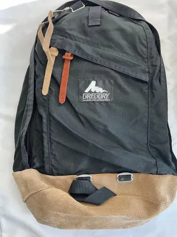 GREGORY 은색 택 데이팩 하의 가죽 블랙
