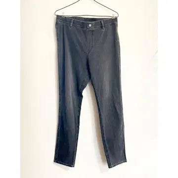 할인 다크 그레이 데님 슬랙스 스트레치 편안함과 깔끔함