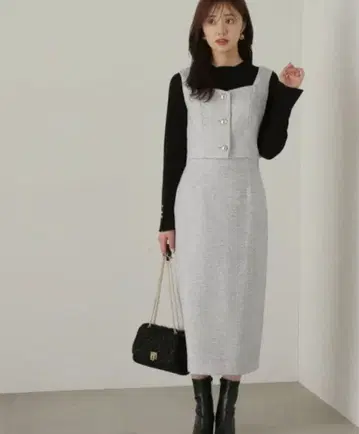 새상품 PROPORTION BODY 베이직 트위드 타이트 스커트