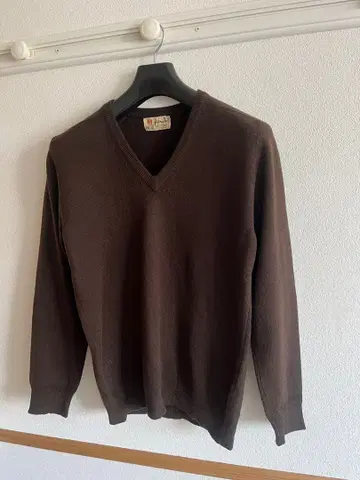 80s 프링글 스코틀랜드제 캐시미어 니트 브라운 레어 컬러