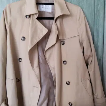 아바하우스 베이지 더블 트렌치코트