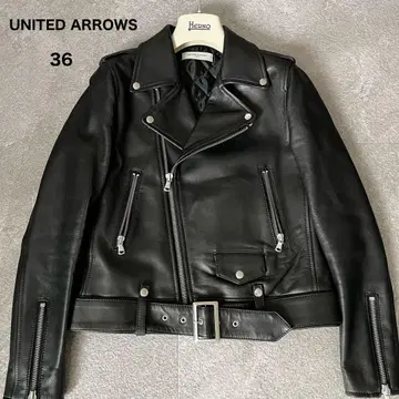 새상품급 유나이티드 애로우즈 더블 라이더 자켓 램 가죽 36