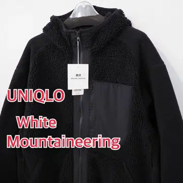 유니클로 화이트 마운티니어링 23aw 플리스 풀 집업 후드티