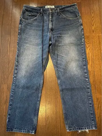 리 레귤러 핏 다크 블루 데님