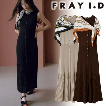FRAY I.D 스카프 세트 니트 원피스