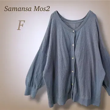 사만사 모스모스 가디건 마 혼방 코튼 린넨 드롭 숄더 F
