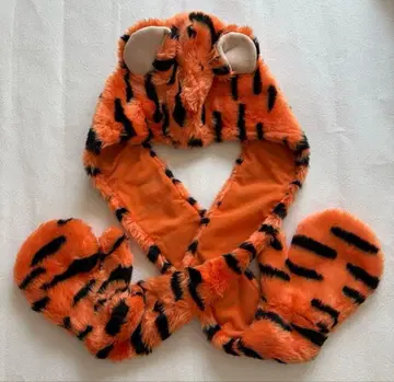 디즈니랜드 티거 팬캡 머플러 장갑