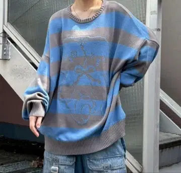 최종 Candy stripper 곰 보더 니트 서브컬쳐