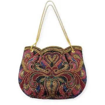 [ 레어 ] 황실 납품 LUMY 루미하시모토 골드 체인 총 비즈 백