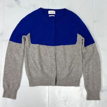 캐시미어 100 FRAY ID. 바이컬러 니트 가디건 여성용
