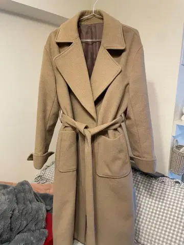 Chico 베이지 롱 코트 벨트 포함