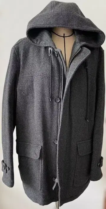 Eddie Bauer 후드 부착 울 코트 L