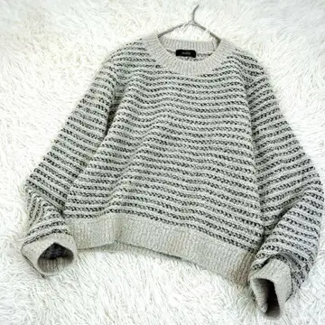 모디파이 보더 울 니트 풀오버 일본제 그레이