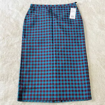 untitled 깅엄 체크 펜슬 스커트