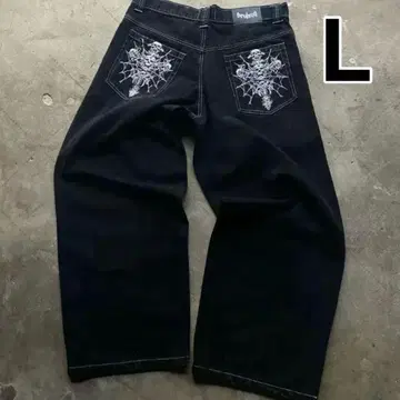 스컬 데님 팬츠 y2k punk archive 남성용 L