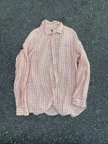 90s BANNA REPUBLIC 오렌지 셔츠 린넨