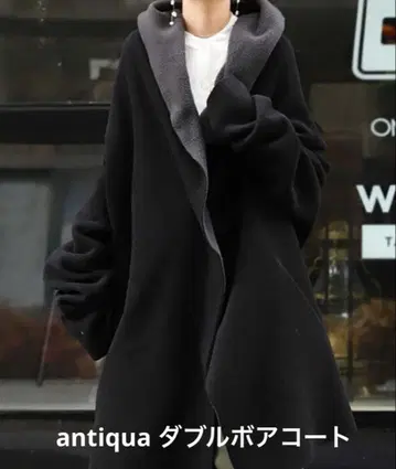 새상품급 antiqua 더블 보아 빅 실루엣 코트